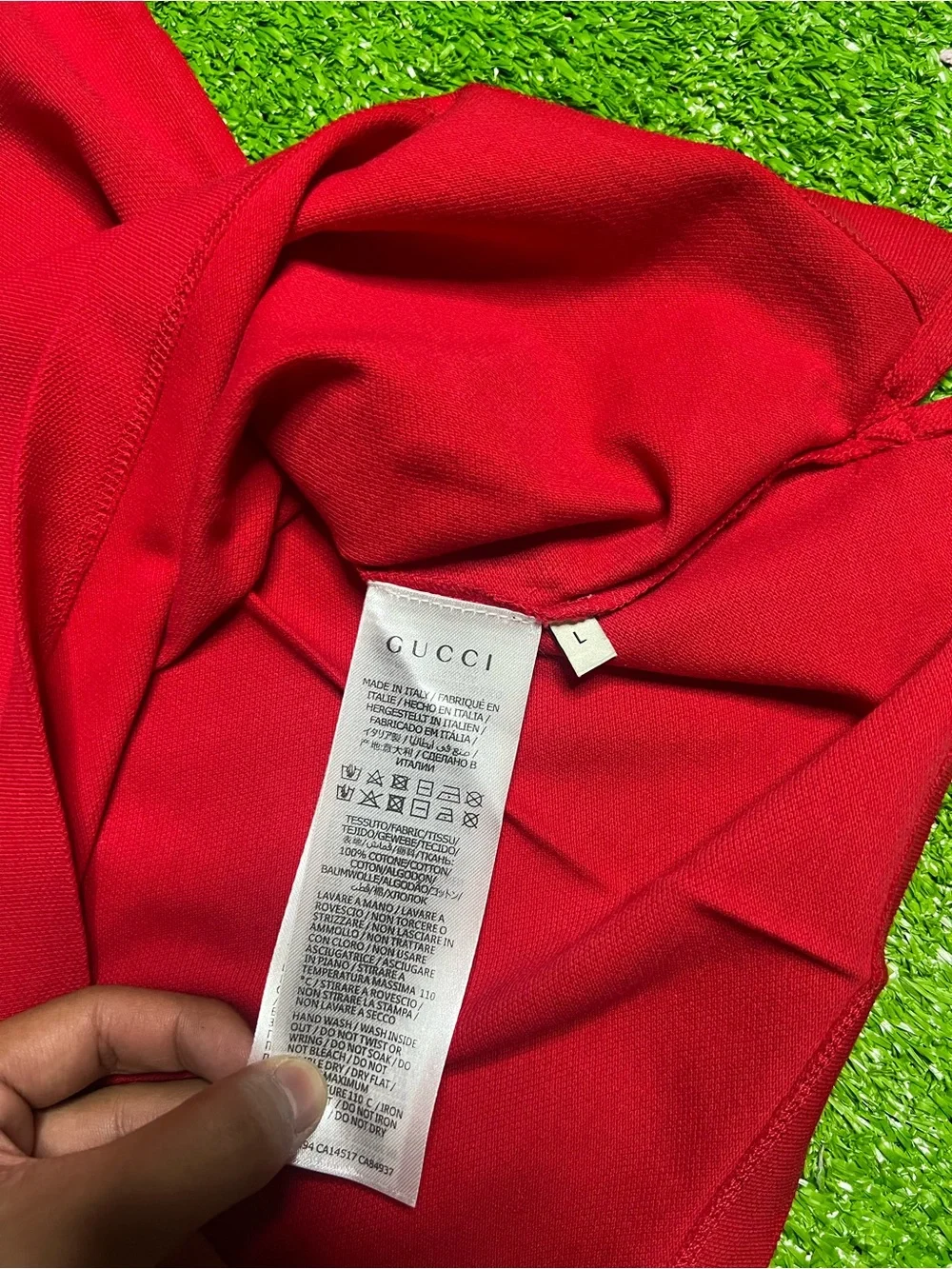 Gucci Red Polo with White Contrast Collar